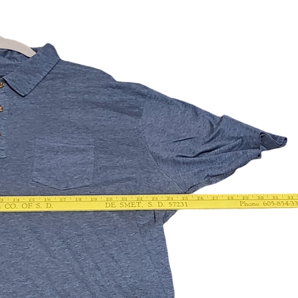 PRANA Polo Shirt Men’s XXL Blue Short Sleeve Button Up Pocket Sustainable Casual - Picture 8 of 10